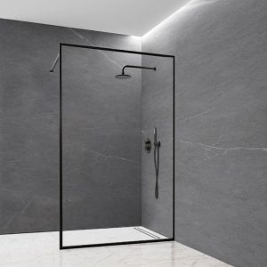 WI02-6mm Walk-in Shower Door For Screen in Elegant Black